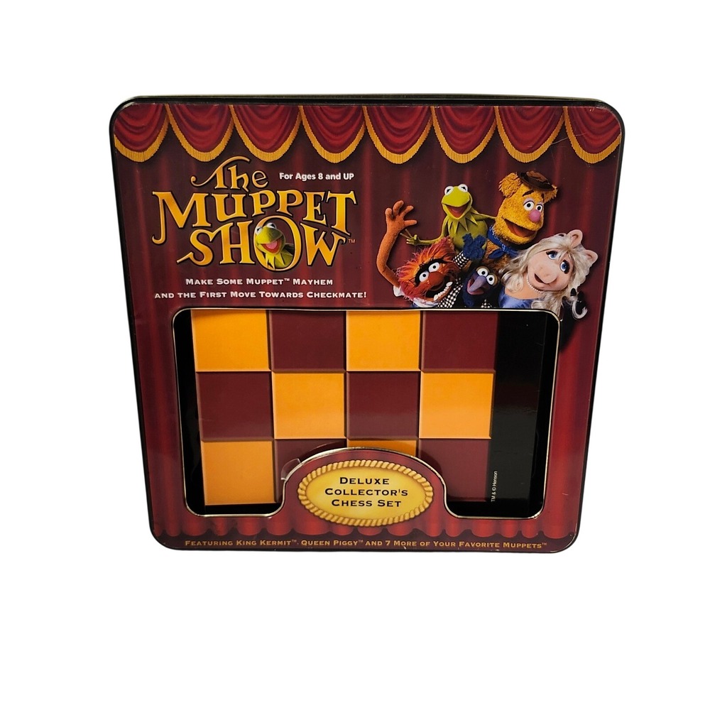 2003 The Muppet Show Deluxe Collector's Chess Set  Multicolor Tin Box 32 Pieces
